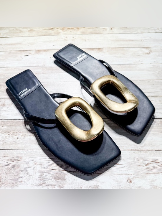 Jeffrey Campbell Shoes - NEW Jeffery Campbell Linques 2 Sandal in Black & Gold Leather Size 9